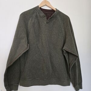 Men's Olive Green/ Brown Reversible Sweater